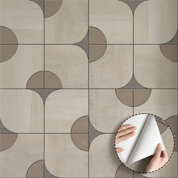 Geometric Morandi Semicircle Pattern Wallpaper Minimalist Aesthetic Modern Self Adhesive Removable Waterproof Wall Decor for Living Room Bedroom Kitchen Cabinet Drawer Dorm Room 17.7 * 118 in