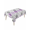 thumbnail image 1 of Geometric Morocco Table Cloth 54x108 Inch Rectangle, Quatrefoil Lattice Purple Grey Waterproof Tablecloth Washable Table Cover for Party Picnic Dinner Decor, 1 of 9