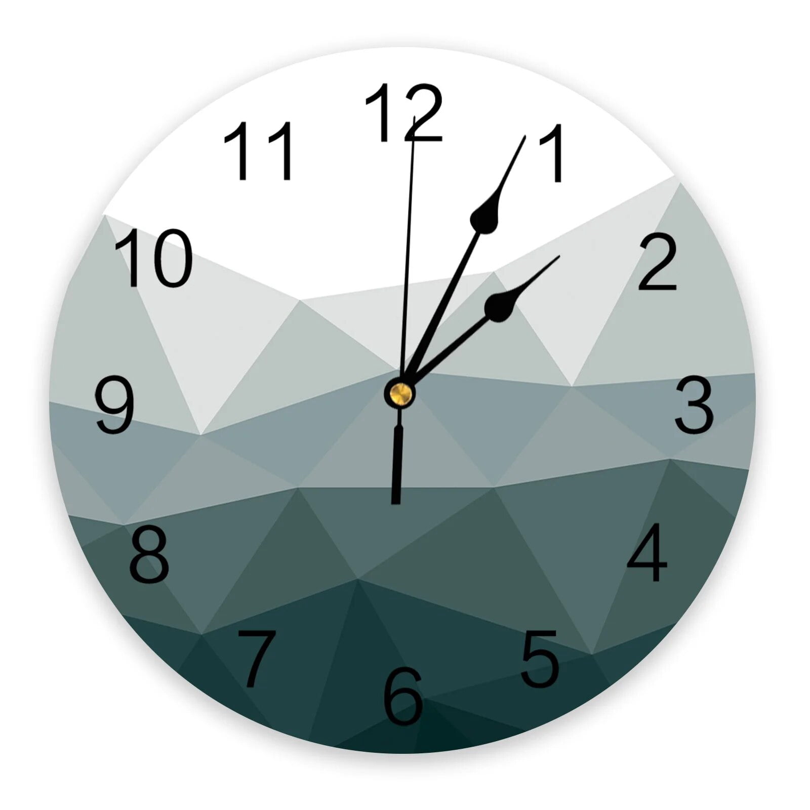 Geometric Mosaic Triangle Clocks Wall Home Decor Modern Kitchen Room ...