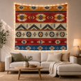 thumbnail image 1 of Geometric Mountains and Diamonds in Horizontal Stripes, Mystical Folk Art for Boho Decor Lovers, Nature Inspired Wall Art, Housewarming Gift Tapestry Wall Hanging for Bedroom and Living Room, 1 of 7