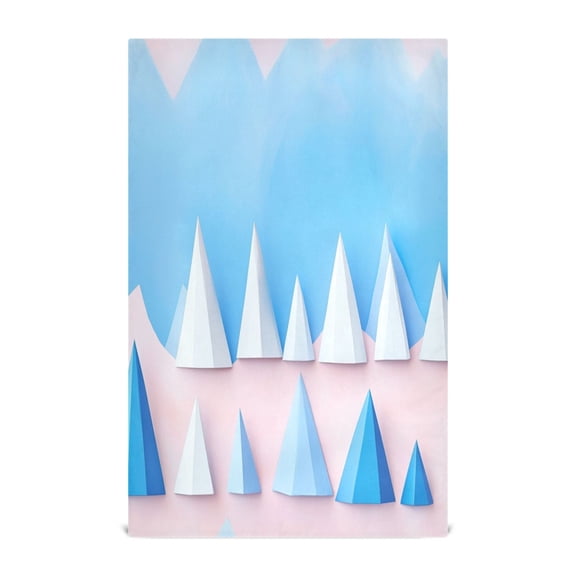 Geometric Mountains Pattern Kitchen Towels Set of 4 Tea Towels for Kitchen Decorative Waffle Dishcloths 28x18in