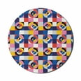 thumbnail image 1 of Geometric Mouse Pad for Computers, Colorful Abstract Circles Formed of Curved Stripes in Continuous Pattern, Round Non-Slip Thick Rubber Modern Gaming Mousepad, 8" Round, Multicolor, by Ambesonne, 1 of 2
