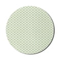 thumbnail image 1 of Geometric Mouse Pad for Computers, Retro Big Squares Checked Pattern in Soft Colors Monochrome Tile Print, Round Non-Slip Thick Rubber Modern Gaming Mousepad, 8" Round, Lime Green White, by Ambesonne, 1 of 2