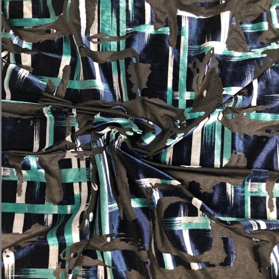 Geometric Multi Color Burnout Velvet