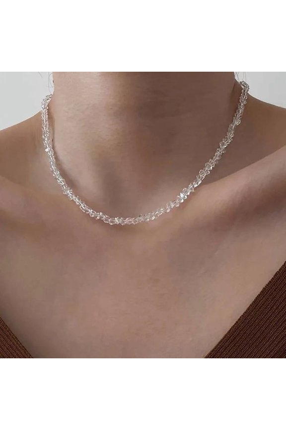 Geometric Multi-cut Glass Crystal Necklace