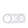 thumbnail image 1 of Geometric Multifunctional Student Math Transparent Plastic Movable Drawing Ruler | Pack Of 1, 1 of 3