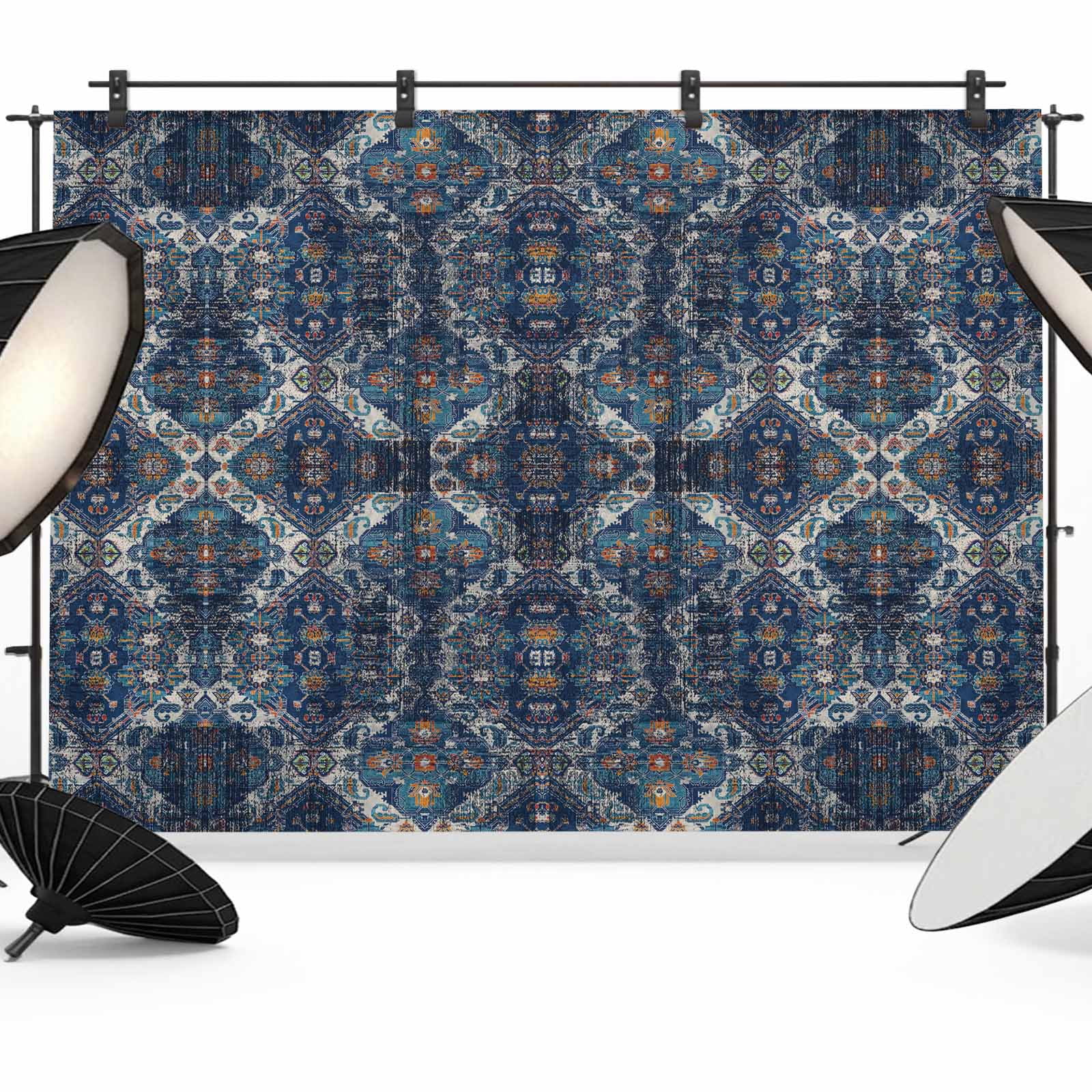 Geometric Navy Backdrop for Photography,Fabric Photo Background ...