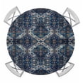 thumbnail image 1 of Geometric Navy Round Tablecloth for 36-44 Inch Tables,Fitted Table Cover with Elastic Edge,Blue Contemporary Country Boho Flower Waterproof Outdoor Table Cloth Protector for Patio Garden Dinner, 1 of 9