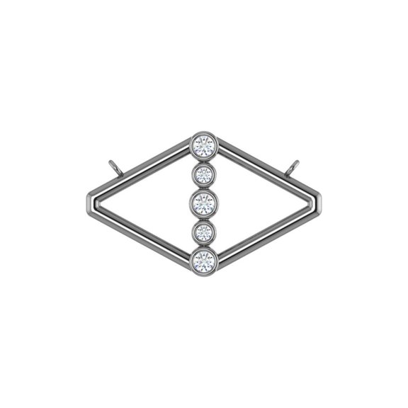 Geometric Necklace Center Diamond Geometric Necklace Center Jewelry Finding Fine Jewelry For Women Gifts For Her (Mounting Only, Not All Stones Included, 1/8 cttw)