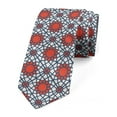 thumbnail image 1 of Geometric Necktie, Middle Eastern, Dress Tie, 3.7", Vermilion Slate Blue, by Ambesonne, 1 of 3