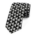 thumbnail image 1 of Geometric Necktie, Modern Triangle Tracery, Dress Tie, 3.7", Charcoal Grey White, by Ambesonne, 1 of 3