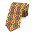 thumbnail image 1 of Geometric Necktie, Native Folk Motif Grid, Dress Tie, 3.7", Multicolor, by Ambesonne, 1 of 3