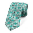 thumbnail image 1 of Geometric Necktie, Pattern of Hexagons Shape, Dress Tie, 3.7", Dark Seafoam and Dark Grey, by Ambesonne, 1 of 3