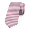 thumbnail image 1 of Geometric Necktie, Pink Tones Stripes, Dress Tie, 3.7", Pink Grey White, by Ambesonne, 1 of 3