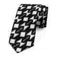 thumbnail image 1 of Geometric Necktie, Polygonal Rounded Shapes, Dress Tie, 3.7", Charcoal Grey and White, by Ambesonne, 1 of 3