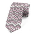thumbnail image 1 of Geometric Necktie, Wavy Stripes Nautical, Dress Tie, 3.7", Warm Taupe Pink Cream, by Ambesonne, 1 of 3