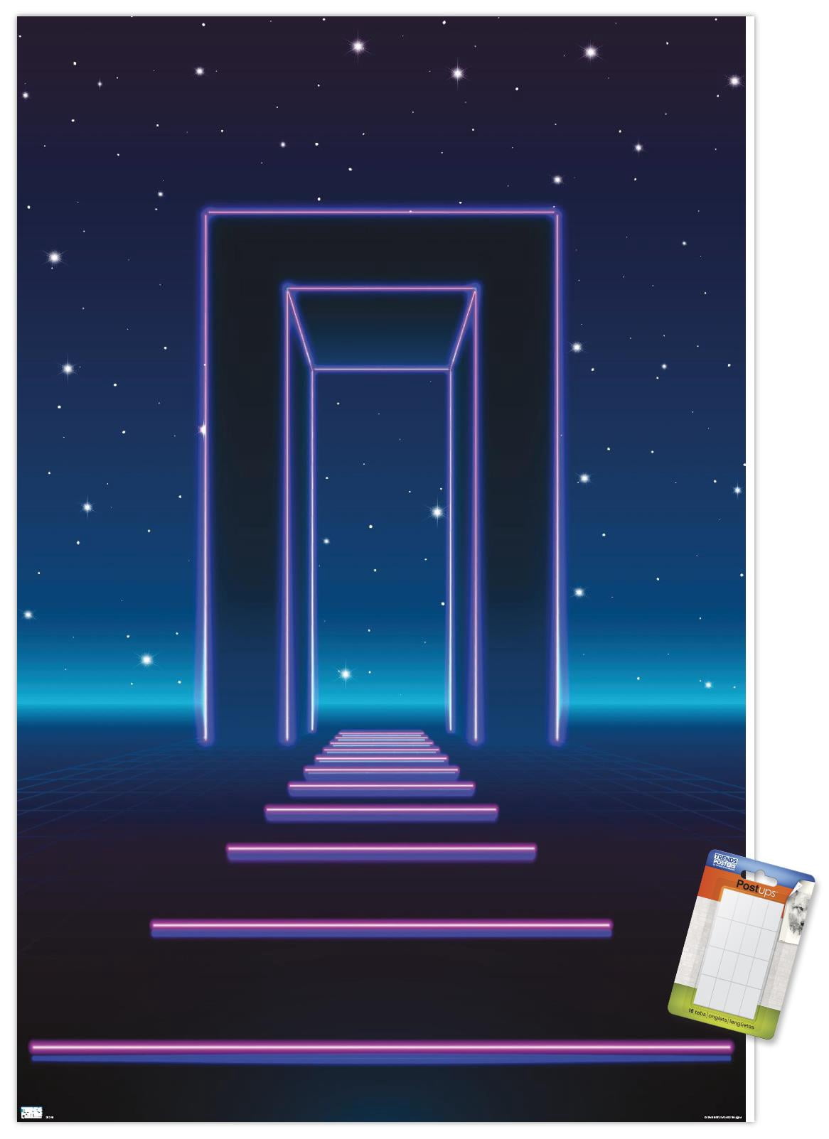 Geometric Neon Wall Poster, 14.725" x 22.375"