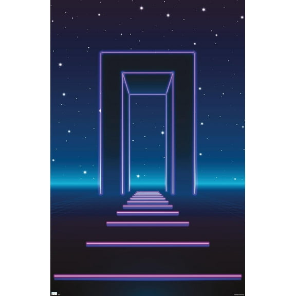 Geometric Neon Wall Poster, 22.375" x 34"