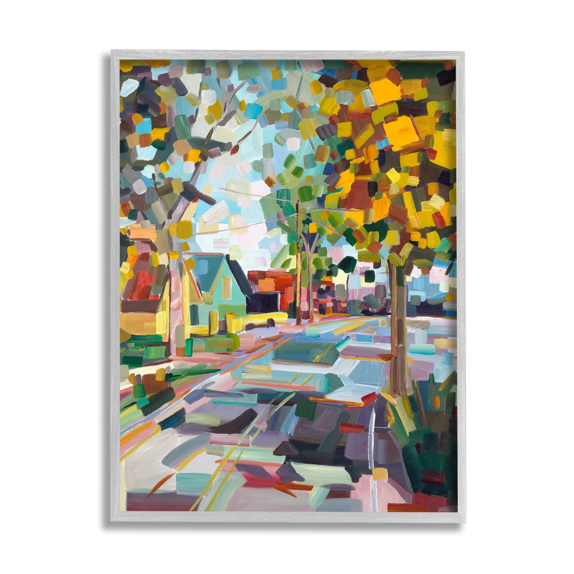 Geometric New England Fall Scene 24 in x 30 in Framed Painting Art Prints, by Stupell Home Décor