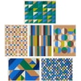thumbnail image 1 of Geometric Note Card Assortment (24 Blank Cards with Envelopes) Blue Foil, Green, Yellow, Kraft Brown, 1 of 3