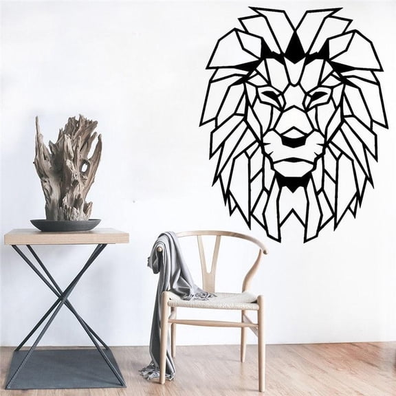 Geometric Objects Lion Head Vinyl Wall Sticker Animal Home Decor Art Decal Mural Children Kids Room Decoration 59x48cm
