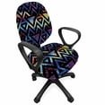 thumbnail image 1 of Geometric Office Chair Slipcover, Galaxy Themed Background with Geometrical Shapes Triangles and Lines Lace Pattern, Stretch Decorative Fabric Cover, Standard Size, Multicolor, by Ambesonne, 1 of 5