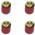 thumbnail image 1 of Geometric Orange Fox Tire Rim Wheel Aluminum Valve Stem Caps, Multiple Colors, 1 of 1