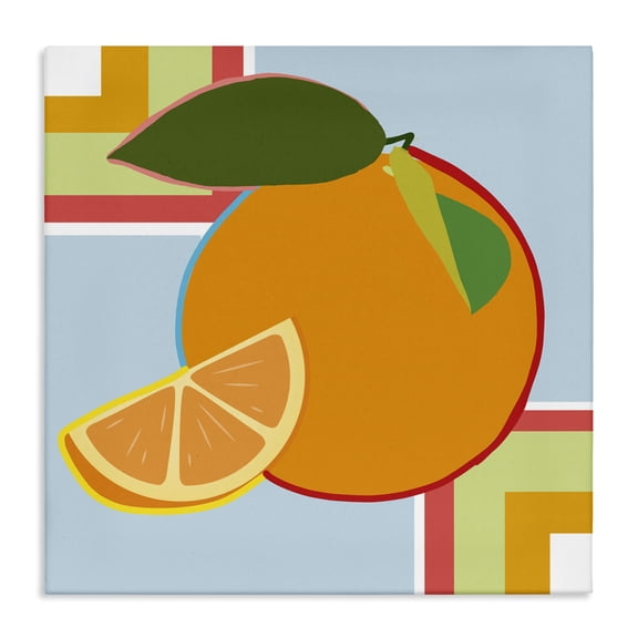 Stupell Industries Geometric Orange Fruit Canvas Wall Art, design by Daniela Santiago, 17 x 17