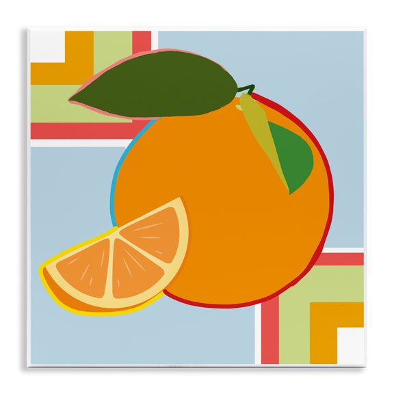 Stupell Industries Geometric Orange Fruit Wall Plaque Art, design by Daniela Santiago, 12 x 12