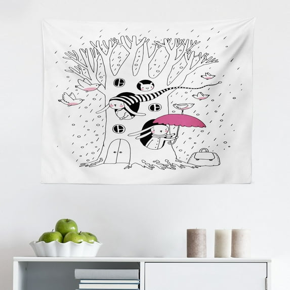 Geometric Orange Tapestry, Antique Mayan Round Ceremonial Ethnic Pattern of Illustration, Fabric Wall Hanging Decor for Bedroom Living Room Dorm, 2 Sizes, Brown Marigold White, by Ambesonne