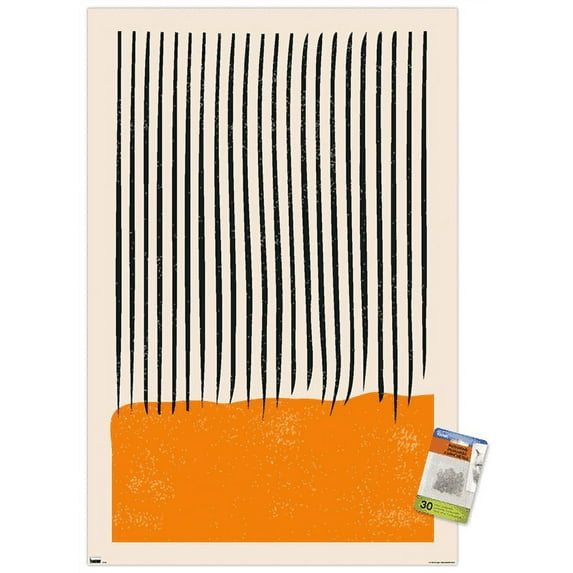 Geometric - Orange Wall Poster with Pushpins, 22.375" x 34"