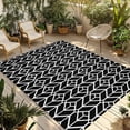 thumbnail image 1 of Geometric Outdoor Rug for Patio/Deck/Porch, Non-Slip Large Area Rug 3 x 5 Ft, Modern Abstract Lines Texture Black Indoor Outdoor Rugs Washable Area Rugs, Reversible Camping Rug Carpet Runner, 1 of 8