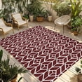 thumbnail image 1 of Geometric Outdoor Rug for Patio/Deck/Porch, Non-Slip Large Area Rug 4 x 6 Ft, Modern Abstract Lines Texture Red Indoor Outdoor Rugs Washable Area Rugs, Reversible Camping Rug Carpet Runner, 1 of 8