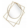 thumbnail image 1 of Geometric Overlaps Gold Finish Wall Mirror, 1 of 9