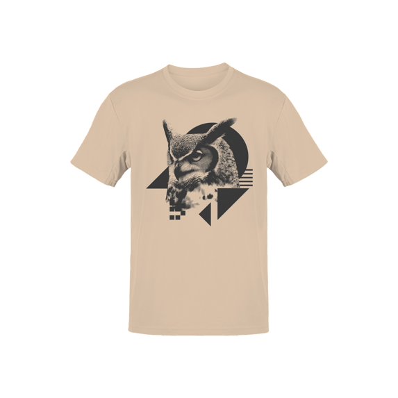 Geometric Owl Graphic Men's Natural T-Shirt