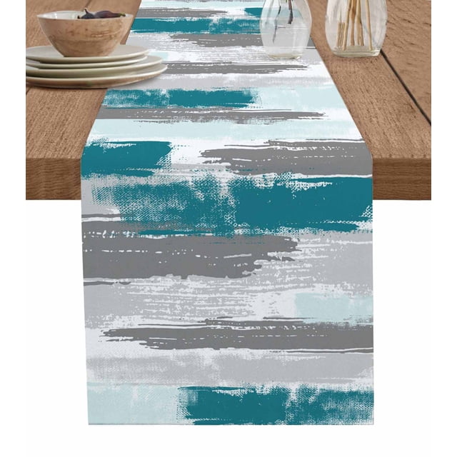 Geometric Paint Blue Green Gray rations Coffee Table r Tablecloth Table