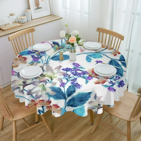 Boho Color Pattern Round Tablecloth Wedding Hotel Table Cover Holiday Dining Table Waterproof Tablecloth