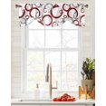 thumbnail image 1 of Geometric Paint Circles Red Short Window Curtain Adjustable Tie Up Valance for Living Room Kitchen W, 1 of 5