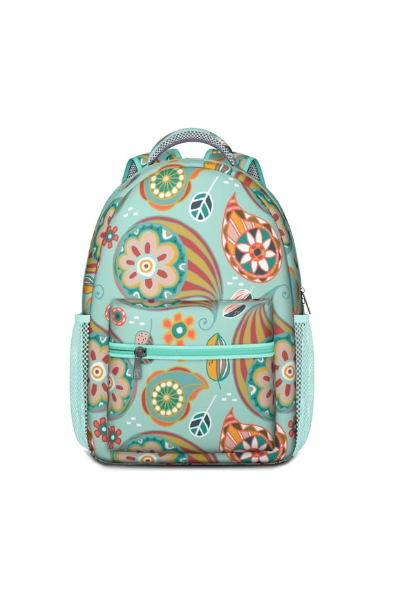 Geometric Paisley Design Waterproof Backpack - Elegant Ergonomic Bookbag for Commuters & Students