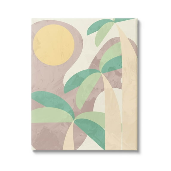 Geometric Palm Tree Summer Botanical & Floral Graphic Art Gallery Wrapped Canvas Print Wall Art