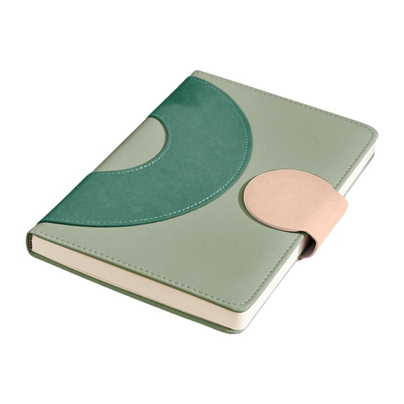 Geometric Patchwork PU Leather Journal Notebook, A5 Lined Writing Diary with Magnetic Buckle, Stylish Hardcover Planner for Work & Travel, Premium Faux Leather Notebook, 200 Pages