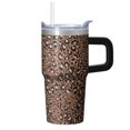 thumbnail image 1 of Geometric Pattern 20oz Textured Stainless Steel Tumbler, Double Wall Insulated Travel Coffee Mug with Handle, Leak Proof, 1 of 5
