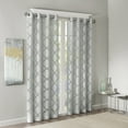 thumbnail image 1 of Geometric Pattern 50x84 Eden Fretwork Burnout Sheer Curtain for Adults in Gray for Indoor Spaces, 1 of 5