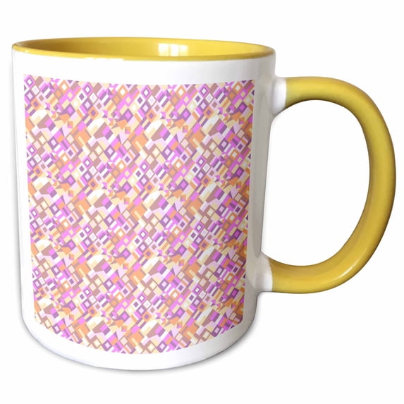 3drose, Geometric Pattern Background - Abstract Colorful Vector Design, 11oz Two-tone Yellow Mug