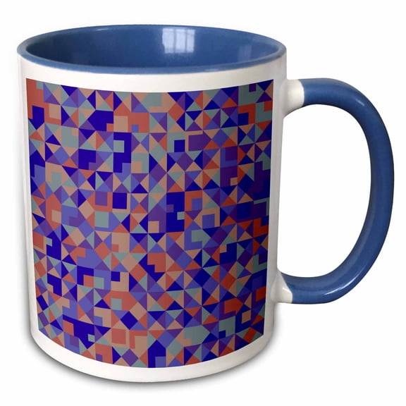 3drose, Geometric Pattern Background - Abstract Vector Graphic Design, 11oz Two-tone Blue Mug