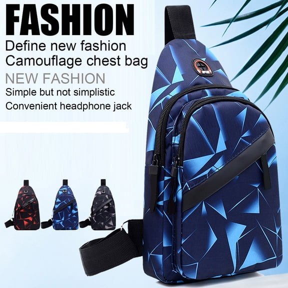 Geometric Pattern Crossbody Sling Bag with Adjustable Strap and USB Charging Port for Daily Use and Travel Activities