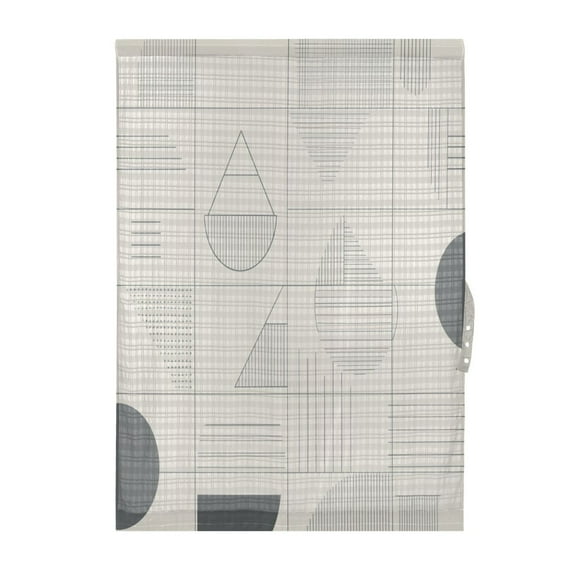 Geometric Pattern Door Curtain 25x40in Privacy Mesh with UV Protection Tie Back Rod Pockets