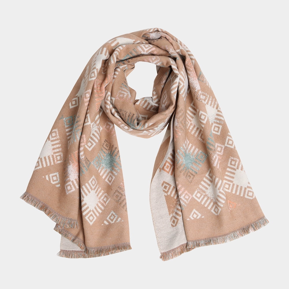 S Pattern Geometry Geometric Pattern Fringe Oblong Scarf - Walmart.com