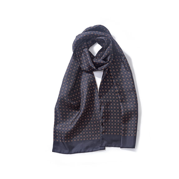Geometric Pattern Long Silk Scarf
