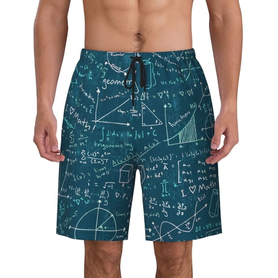 Geometric Pattern Men'S Beach Pants Quick Dry Short Swim Trunks With With Pockets And Mesh Lining Swimwear Beach Bathing Shorts Xx-Large